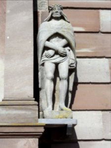 Hommarting (Moselle) Église Saint-Martin, extérieur, statue Ecce Homo