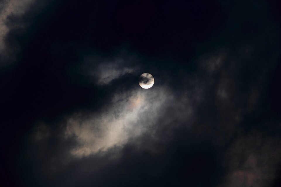 Dramatic night blue moon