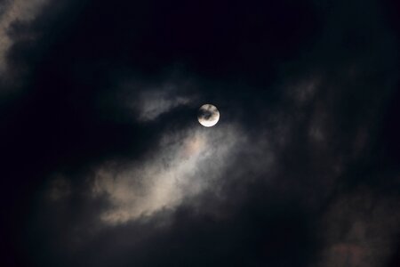 Dramatic night blue moon photo