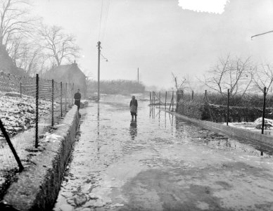Hoog water in Limburg in diverse dorpen (Urmond), Bestanddeelnr 904-9677