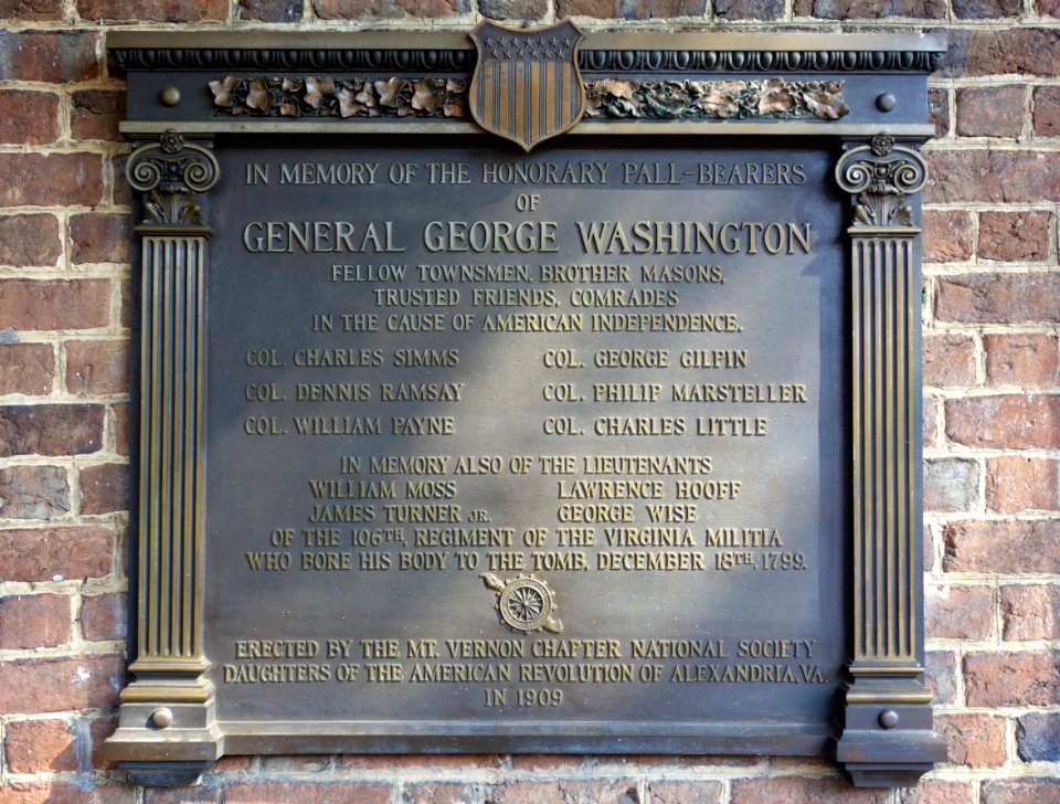 Honorary Pall-bearers of General George Washington - Christ Church (Alexandria, Virginia) - DSC03513
