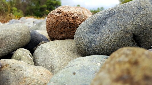 Pebbles beach big stone photo