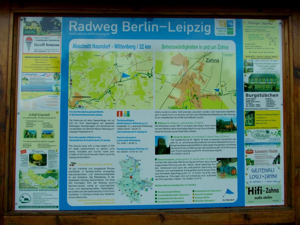 Infotafel RBL -Standort Zahna Bauernmuseum- Ende Juli 2013