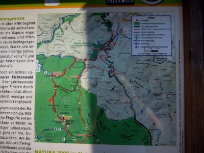Infotafel FFH Hochharz am Eisernen Tisch bzw. Hirtenstieg zum Brocken -Karte- Mitte Oktober 2018