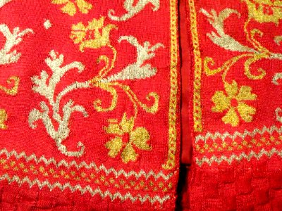 Informal woman's jacket detail, Italy, 1630-1650, knitted silk yarn - Patricia Harris Gallery of Textiles & Costume, Royal Ontario Museum - DSC09365 photo