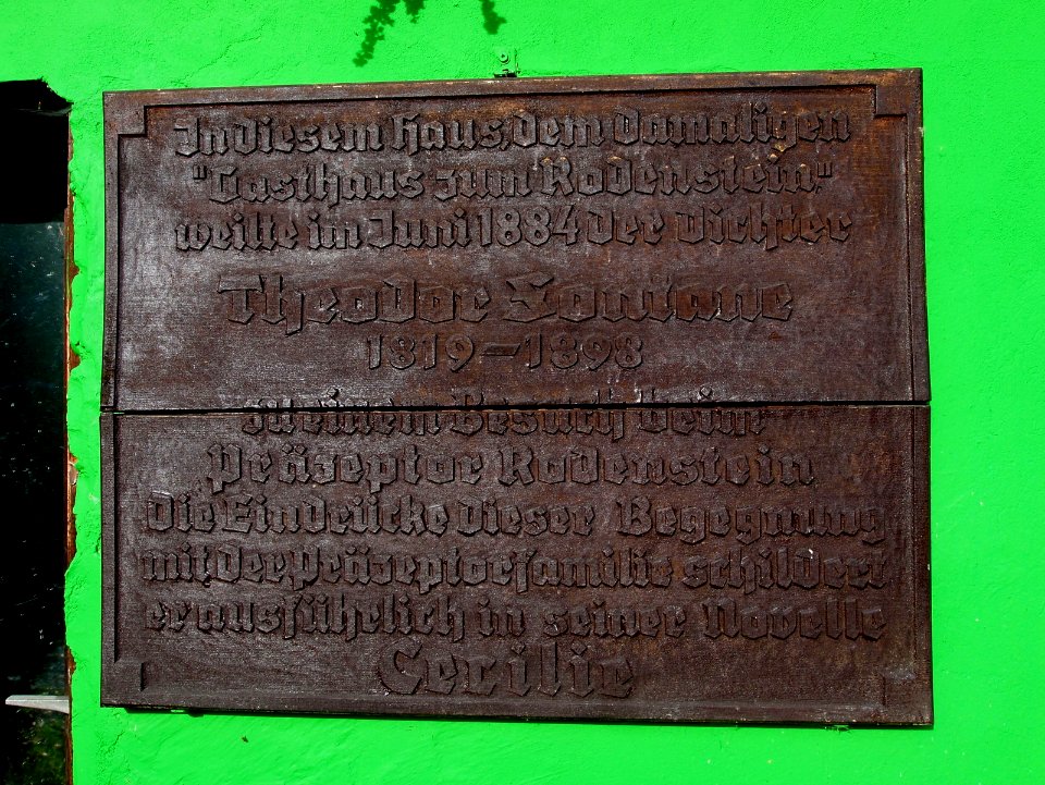 Infotafel Haus Rodenstein Altenbrak