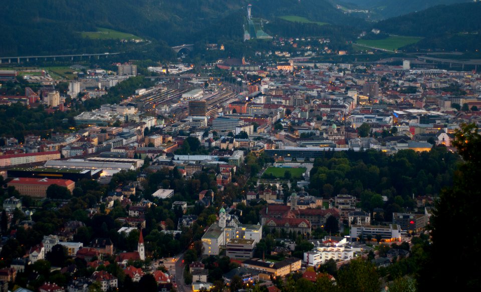 Innsbruck in the evening