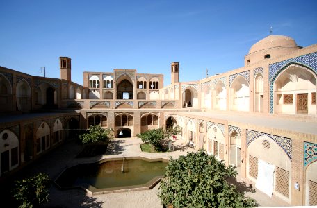 Inner courtyard of Agha Bozorg Mosque in Kashan, Iran 03