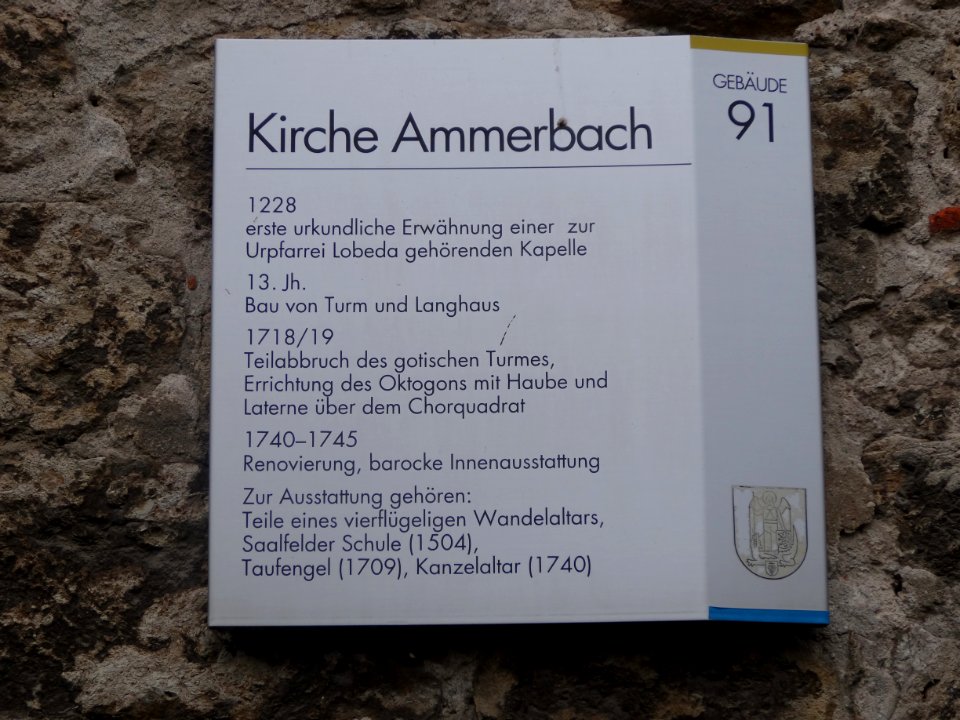 Infoplakette Kirche Ammerbach