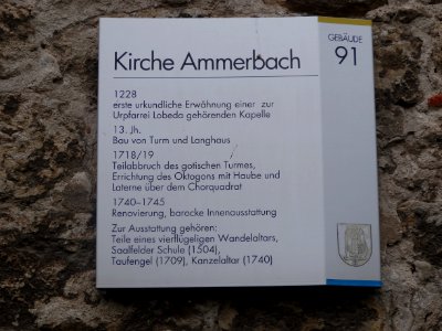 Infoplakette Kirche Ammerbach