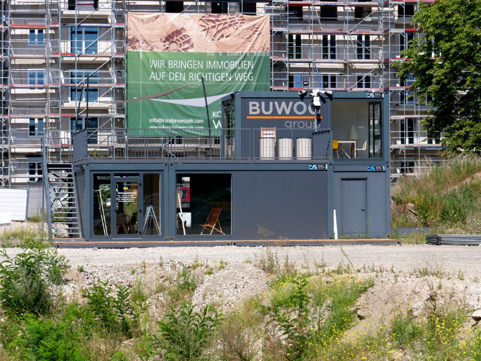 Information container at Spandauer Speicher Ballett construction site