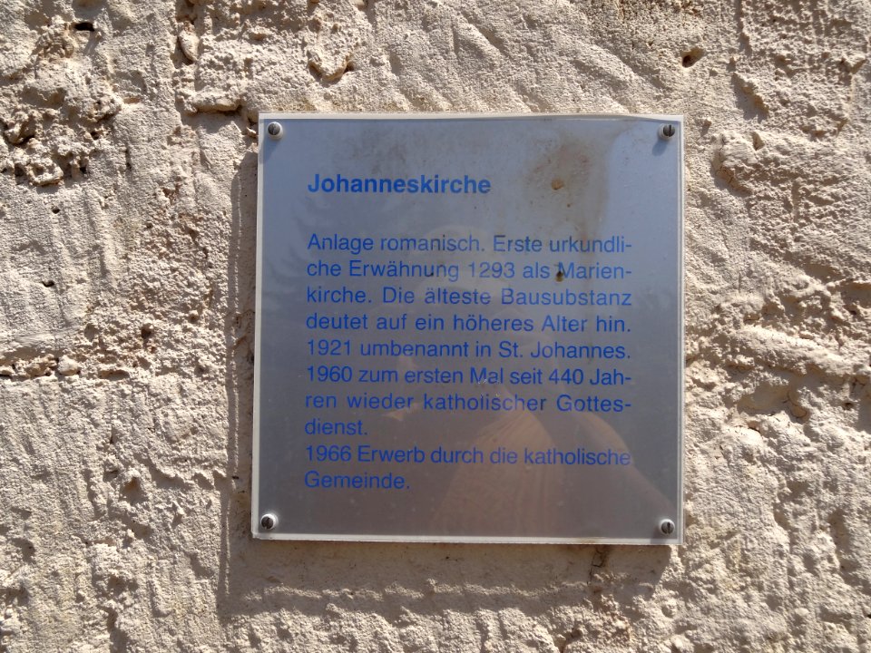 Infotafel an der Johanneskirche von Dorfsulza, Bad Sulza, Thüringen