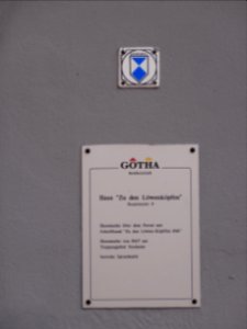 Infotafel am Gebäude Hauptmarkt 8, Gotha