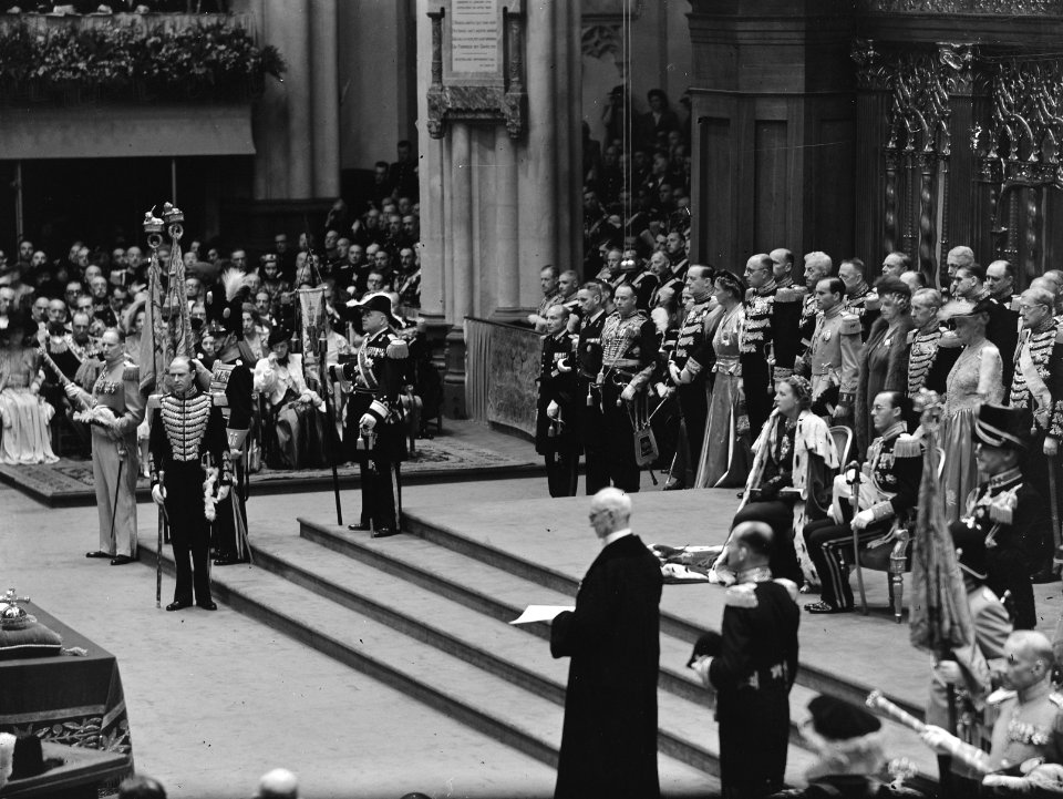 Inhuldiging koningin Juliana. Plechtigheid in de Nieuwe Kerk te Amsterdam (volgn, Bestanddeelnr 900-0265