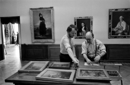 Inrichting van de schilderijententoonstelling van Goya in het Mauritshuis in D…, Bestanddeelnr 923-6412