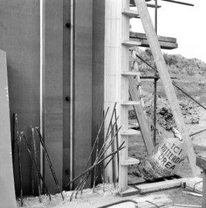Inpoldering en bemaling, waterschappen, gemalen, in aanbouw, 'de Munte', Bestanddeelnr 159-1072