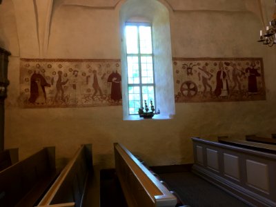 Inkoo church painted interior walls