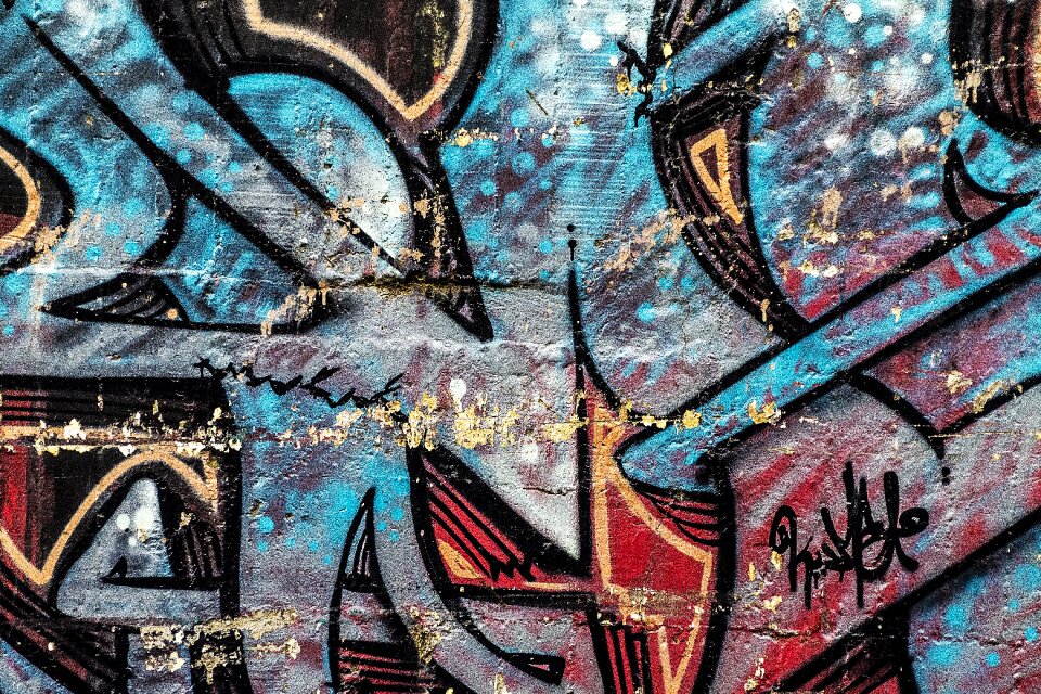 Grunge street art graffiti wall photo