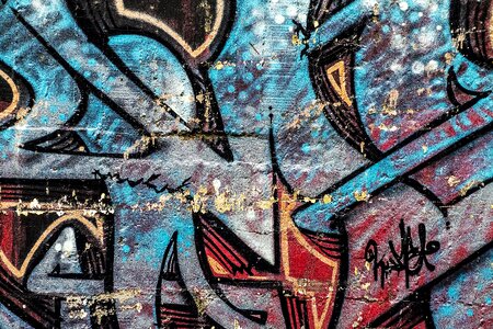 Grunge street art graffiti wall photo