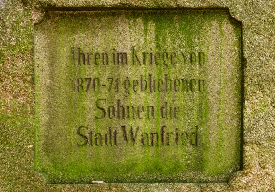 Inschrift Kriegerdenkmal 1870-1871, Wanfried, Hessen, Deutschland IMG 0666 edit