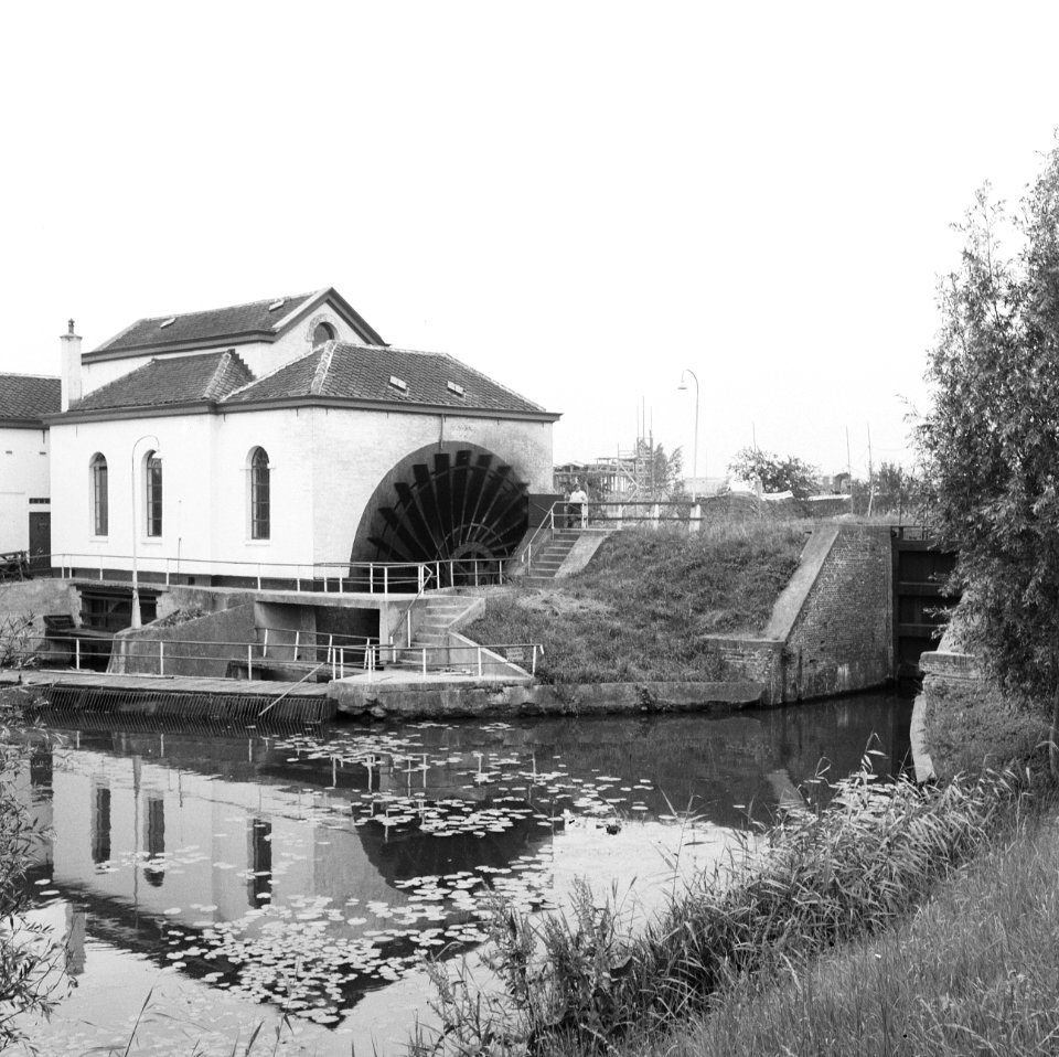Inpoldering en bemaling, gemalen, scheprad, polderdistrict lek en linge, 'de hor, Bestanddeelnr 159-1028