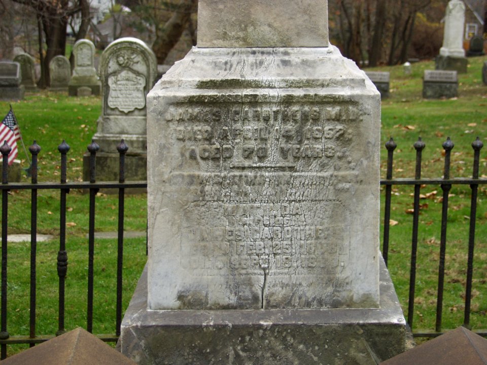 Inscription on Carothers monument, Beulah Presbyterian Church cemetery