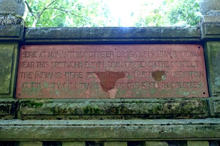 Inscription - John Eliot Memorial - Nonantum, Newton, MA - DSC07209