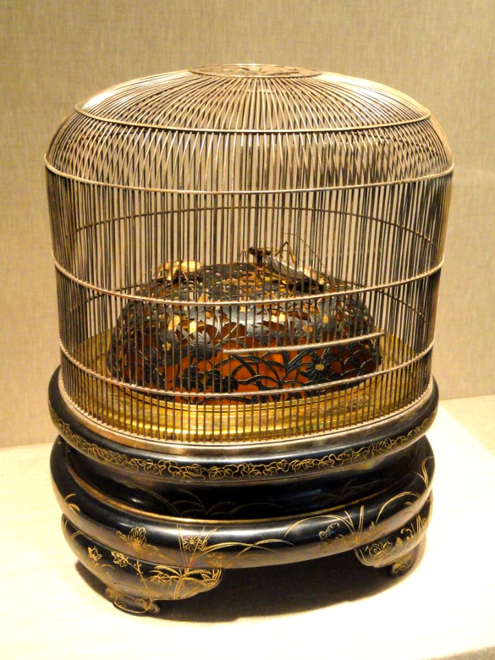 Insect-Cage Incense Burner, late 19th to early 20th century, by Tetsunao, Japan, bronze, gold, silve, and shakudo (copper-gold alloy) - Art Institute of Chicago - DSC00239