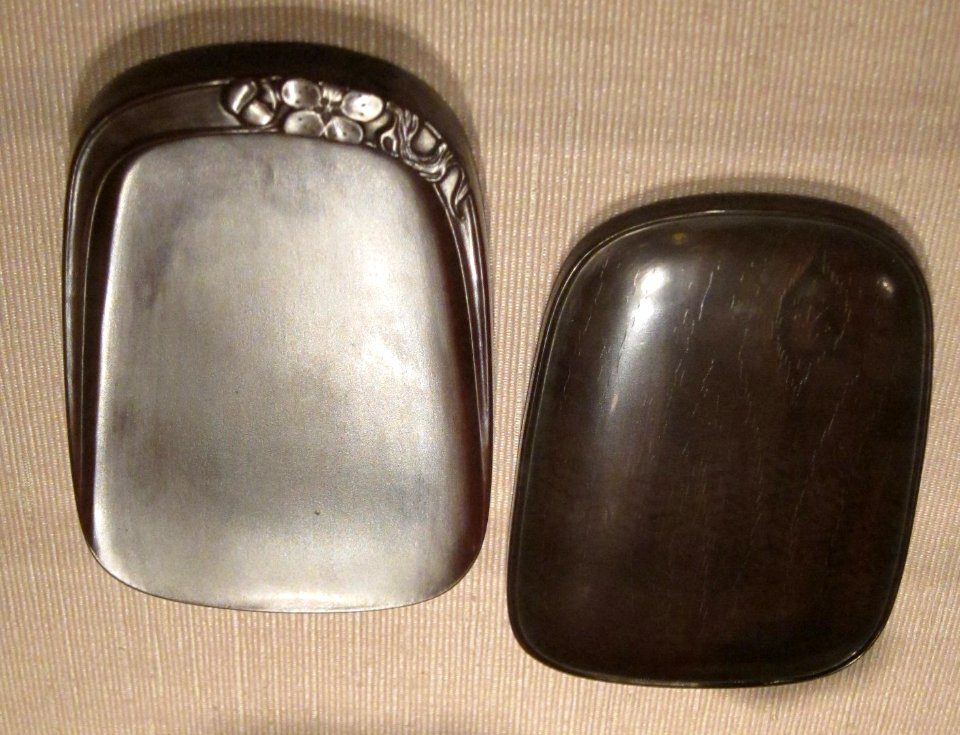 Inkstone and cover with plum blossom design by Shibata Zeshin, Honolulu Museum of Art