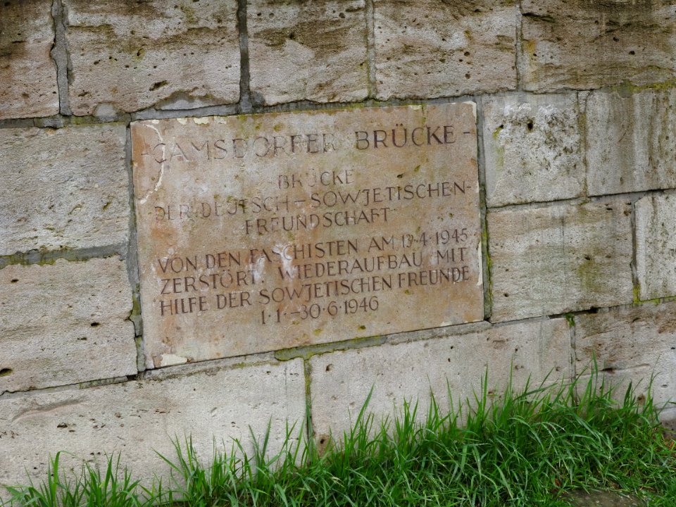 Inscription Camsdorfer Brücke Jena