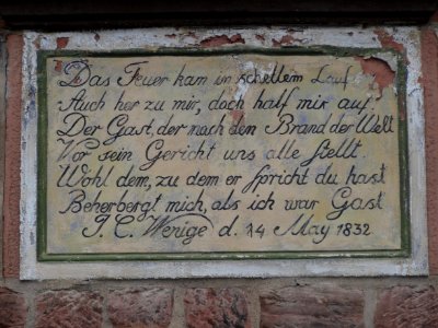 Inscription restaurant Weintraube, Roßleben