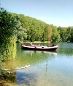 Insel Rott, Baggersee, Schiff (3)
