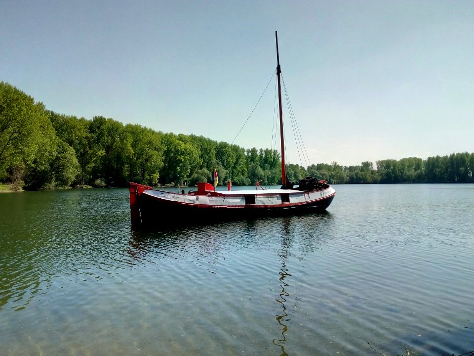 Insel Rott, Baggersee, Schiff