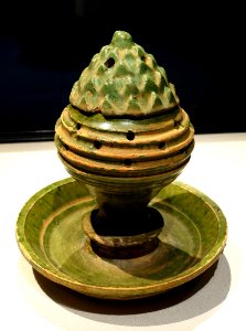 Incense burner, attributed to Nangnang, (Lelang) tomb, Korea, 1st to 3rd century AD, ceramic, green glaze - Tokyo National Museum - Tokyo, Japan - DSC08229