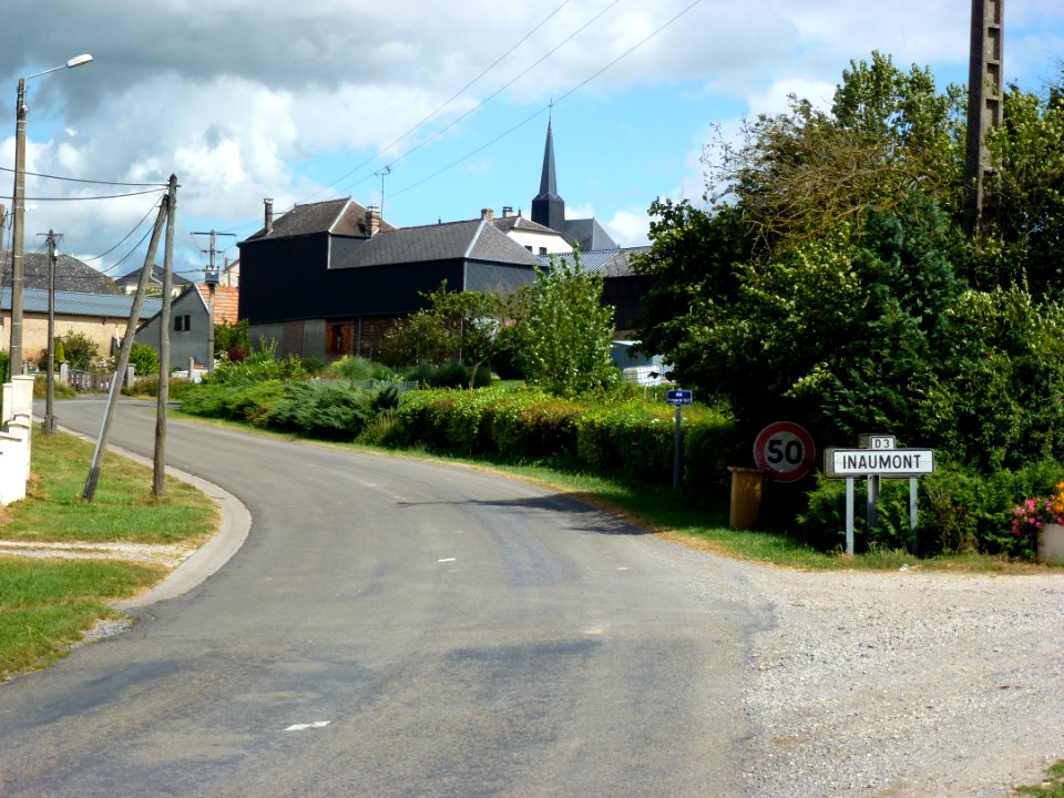 Inaumont (Ardennes) city limit sign