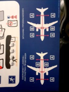 In flight passenger seat emergency instructions