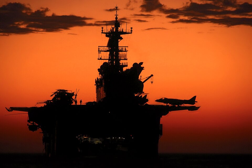Silhouette dusk sky