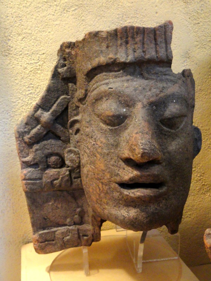 Incense Burner Fragment portraying a Royal Figure, Late Classic Mayan, Palenque, Chiapas, Mexico - San Diego Museum of Man - DSC06842