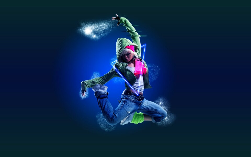 Jump in the air photoshop