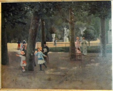 In the Tuilieries Garden by Aukusti Uotila, 1880 - Cygnaeus Gallery - Helsinki - DSC05637