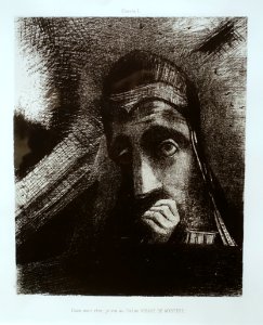 In My Dream, I Saw A Face of Mystery in the Sky, Plate 1 from Homage to Goya, by Odilon Redon, 1885, lithograph, only state - Montreal Museum of Fine Arts - Montreal, Canada - DSC08898 photo