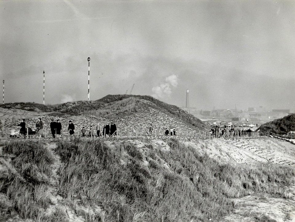 In de duinen, ziende naar het Noorden. Aangekocht in 1977 van fotograaf C. de Boer. Identificatienummer 54-010788, NL-HlmNHA 1478 25900 K 38