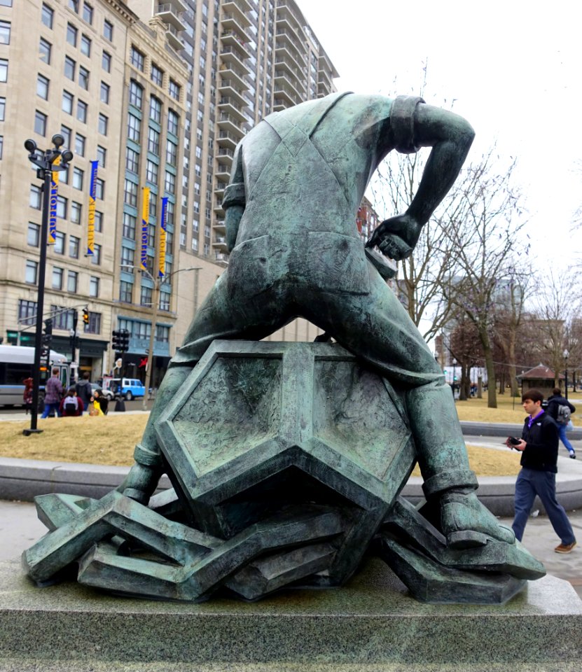 Industry by Arcangelo Cascieri and Adio DiBiccari, rear, 1958, dedicated 1961 - Parkman Plaza, Boston Common - Boston, MA - DSC05184