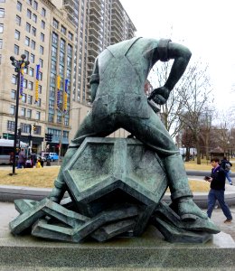 Industry by Arcangelo Cascieri and Adio DiBiccari, rear, 1958, dedicated 1961 - Parkman Plaza, Boston Common - Boston, MA - DSC05184