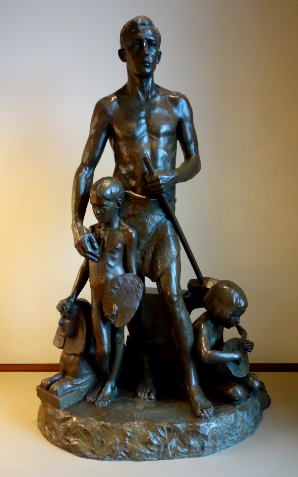 Industry Protecting Art and Music, by Clement J. Barnhorn, 1930, bronze - Cincinnati Art Museum - DSC03094