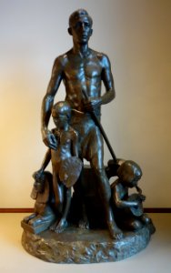 Industry Protecting Art and Music, by Clement J. Barnhorn, 1930, bronze - Cincinnati Art Museum - DSC03094