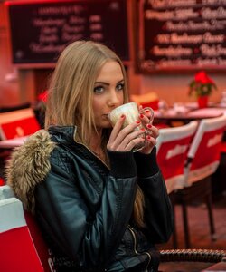 Coffee latte outdoors photo