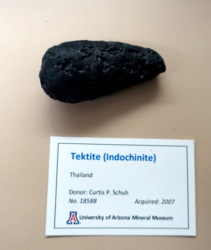 Indochinite, Thailand - University of Arizona Mineral Museum - University of Arizona - Tucson, AZ - DSC08495