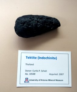 Indochinite, Thailand - University of Arizona Mineral Museum - University of Arizona - Tucson, AZ - DSC08495 photo