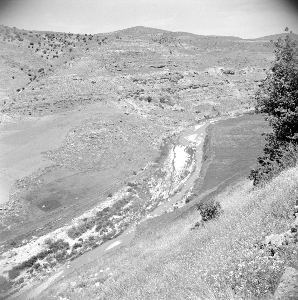 In de omgeving van Jericho. Uitzicht over het dal van de Jabbok rivier, Bestanddeelnr 255-5677